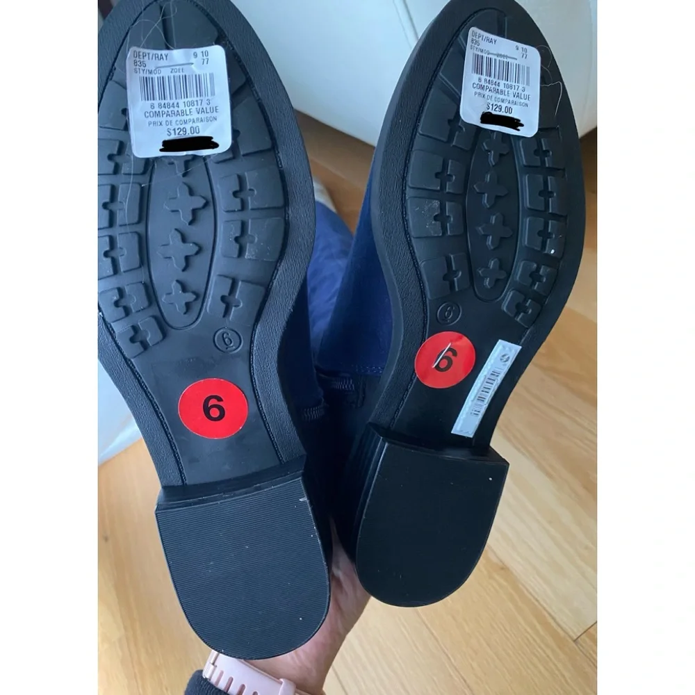 ❌SOLD❌NEW EXPRESSIONS blue suede knee high boots size 6 - Picture 2 of 7